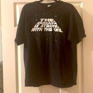 Star Wars Inspired “.The Sarcasm Is Strong With This One” Men’s XL Black T-shirt